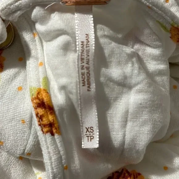 Free People Women's Ivory Combo Floral Long Sleeve Celia Mini Dress Size XS - Picture 7 of 9